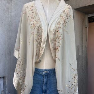 H&M Cream Floral Embroidered Wrap